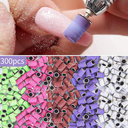 Wholesale Fast Delivery Sanding Bands for Nail Drill, 100Pcs Fine Grit Nail Sanding Bands for Nail Drill with 3/32” Nail Sanding Bit for Natural Nail, Sanding Band for Nail Drill Set for Manicure & Pedicure