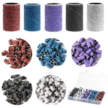 Sanding Bands for Nail Drill, Nail Drill Sanding Bits, Coarse Fine 80#120#150#180#240# Grits for Acrylic Nails, Manicures, and Pedicures Tools