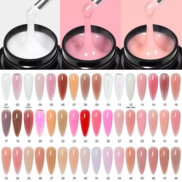 Professional Nail Extension Gel, Clear Builder Nail Gel Long Lasting Trendy Nail Art Design Nail Strengthener Nails Enhancement Gel for Salon Manicure Beginner Easy DIY at Home