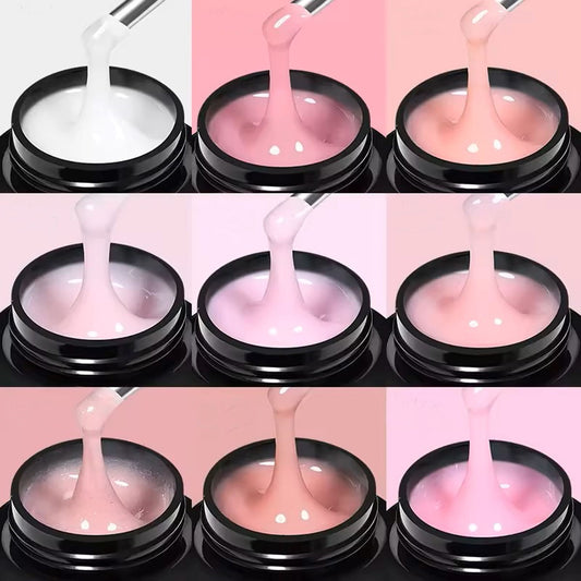 Professional Nail Extension Gel, Clear Builder Nail Gel Long Lasting Trendy Nail Art Design Nail Strengthener Nails Enhancement Gel for Salon Manicure Beginner Easy DIY at Home