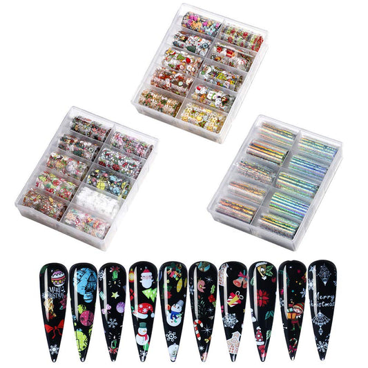 Nail Foil Gradient Aurora Laser Design Glass Fragments Paper Full Nail Wraps DIY&Salon Manicure Accessories